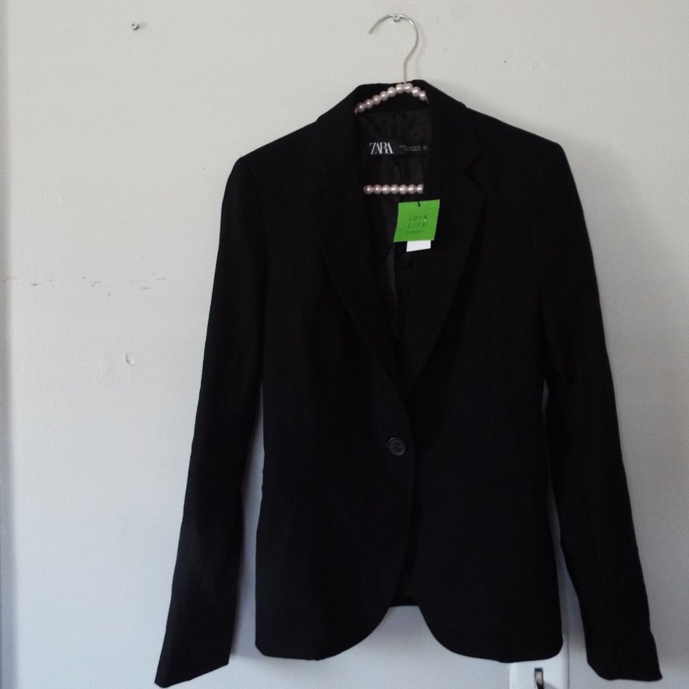 Zara Black Basic Blazer - Picture 4 of 5